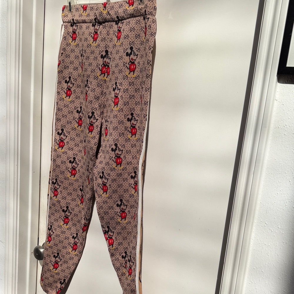 Mickey Mouse Gucci Design Tracker Pants Super Thick Warm Fabric Unmarked! XS/S - Picture 10 of 12
